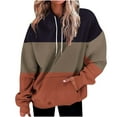 thumbnail image 1 of cllios Hoodies for Women Casual Color Block Top Comfy Novelty Drawstring Pullover Sweatshirt Long Sleeve Plus Size Shirt Blouse, 1 of 4