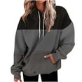 thumbnail image 1 of cllios Hoodies for Women Casual Color Block Top Comfy Novelty Drawstring Pullover Sweatshirt Long Sleeve Plus Size Shirt Blouse, 1 of 4