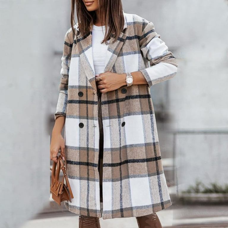 Plus Size Checkered Jacket