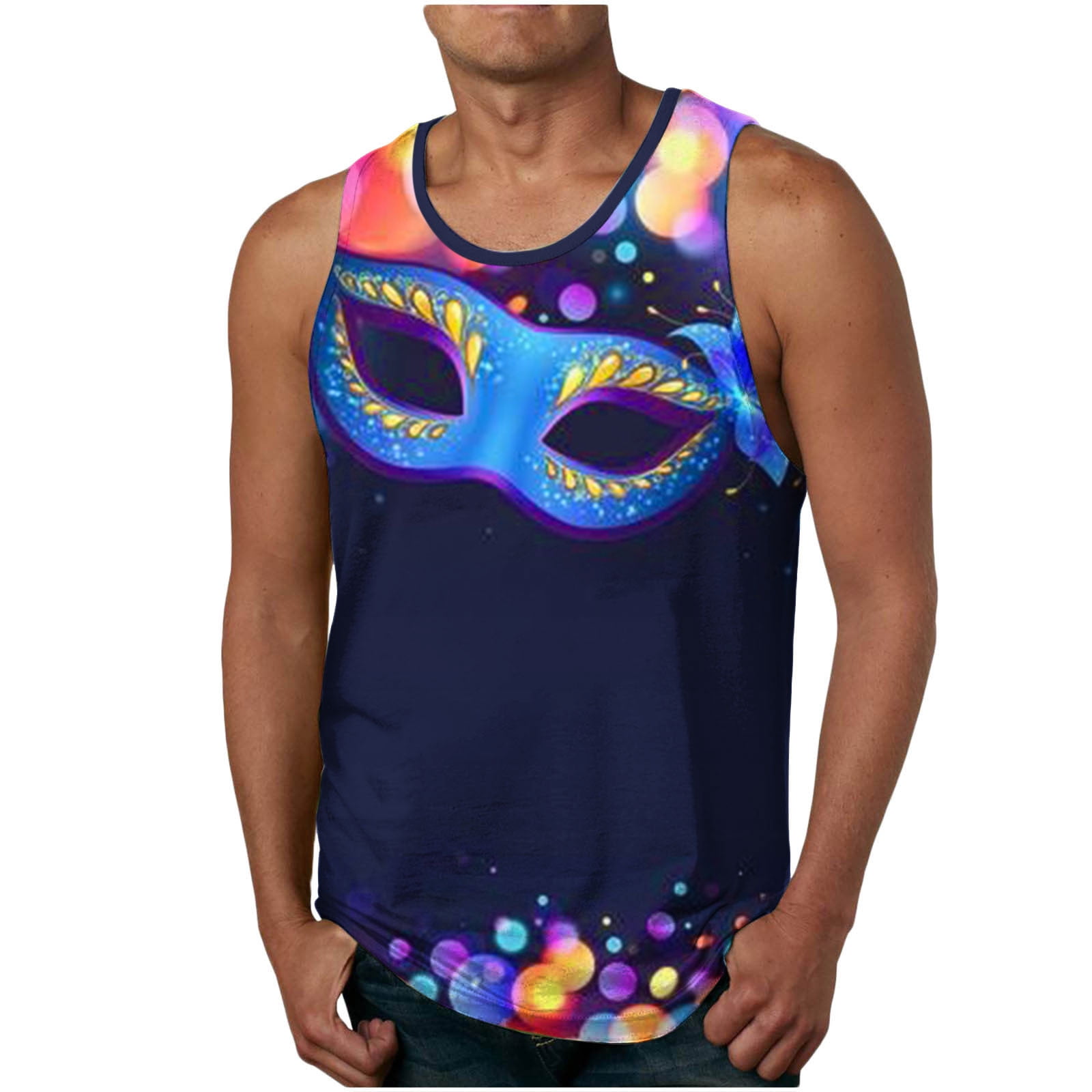 mardi gras black tank top