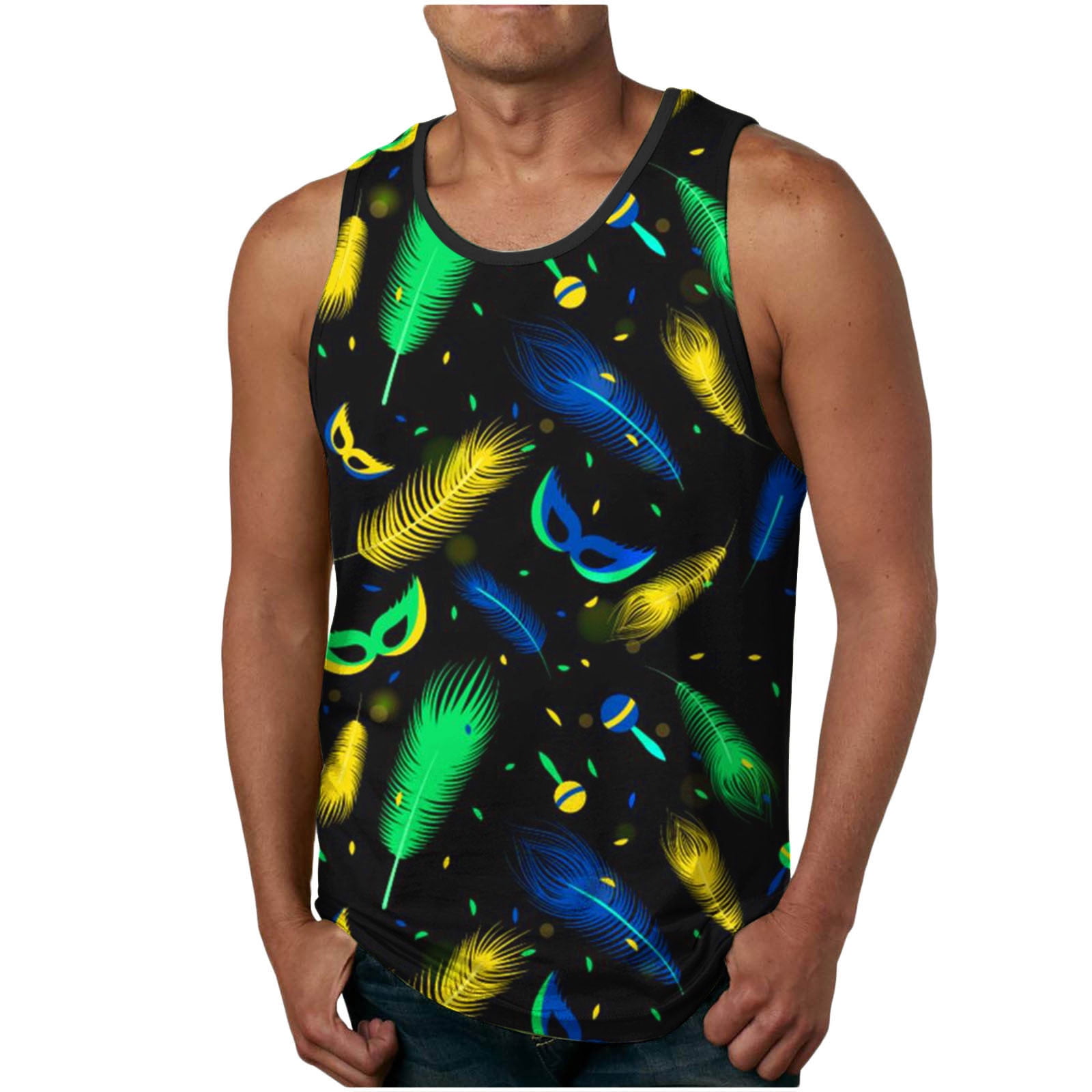 mardi gras black tank top