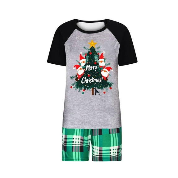 cllios Matching Christmas Pajamas for Family,Baby Christmas Matching Jammies for Adults and Kids Holiday Xmas Jammies Short Sleeve Shirts Shorts Sleepwear Set