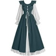 thumbnail image 1 of cllios Medieval Costume for Women Plus Size Peasant Dress Retro Renaissance Long Sleeve Off Shoulder Maxi Dress Victorian Ball Gown, 1 of 4