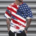 thumbnail image 1 of cllios Men 4th of July Shirts Big and Tall Patriotic Tee Shirts for Men Distressed Red White and Blue Graphic Tees Summer Casual Short Sleeve Crewneck Tops, 1 of 5