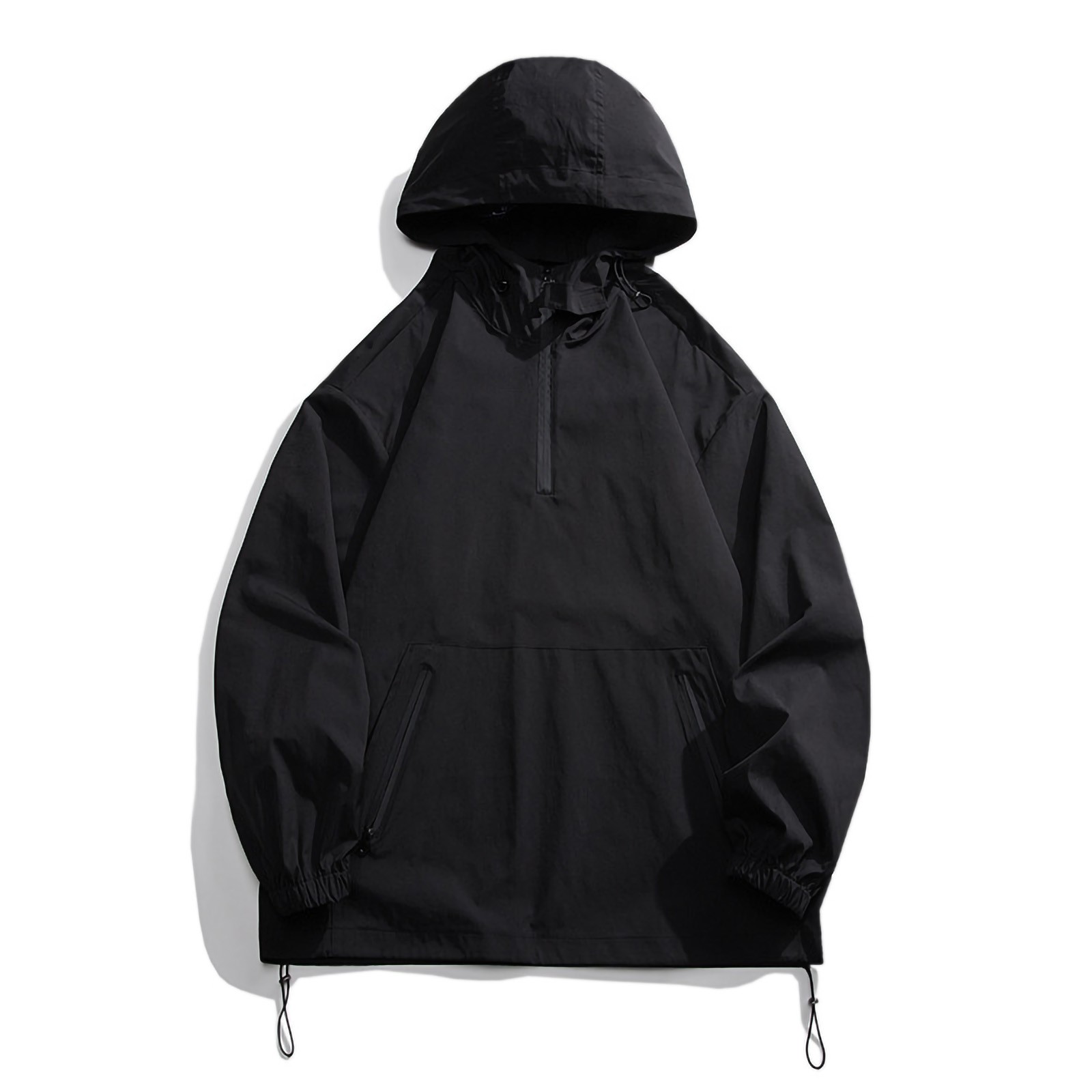 cllios Men Big and Tall Half Zip Jackets Trendy Solid Zip Up Windbreaker Fall Outdoor Hiking Travel Jacket Athletic Quarter Zip Pullover