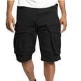 thumbnail image 1 of cllios Men Cargo Shorts Big and Tall Multi Pockets Outdoors Hiking 5 Inch Shorts Half Trousers with Button Zipper Baggy Work Work Shorts, 1 of 5