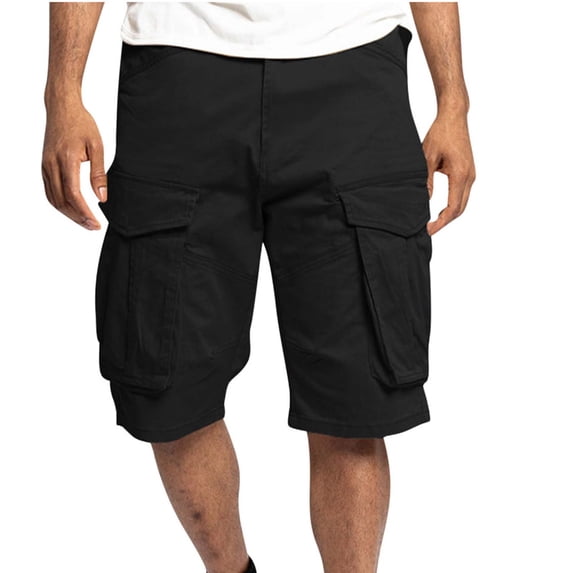 cllios Men Cargo Shorts Big and Tall Multi Pockets Outdoors Hiking 5 Inch Shorts Half Trousers with Button Zipper Baggy Work Work Shorts