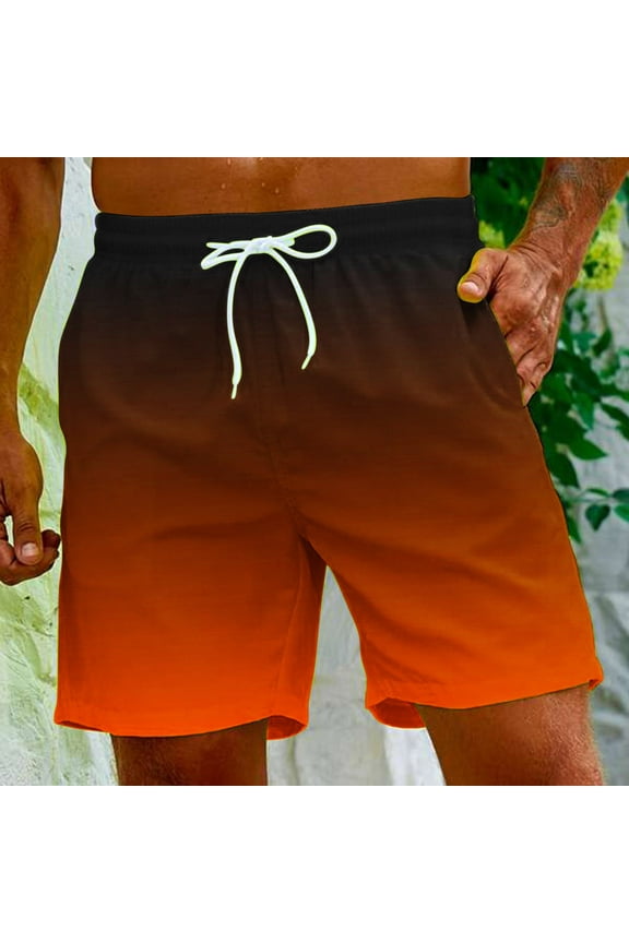 Men Swim Trunks Short,Men's Swim Trunks 5 Inch Lightweight Quick Dry Bathing Suit Trendy Gradient Swimming Board Shorts Summer Beach Swimwear