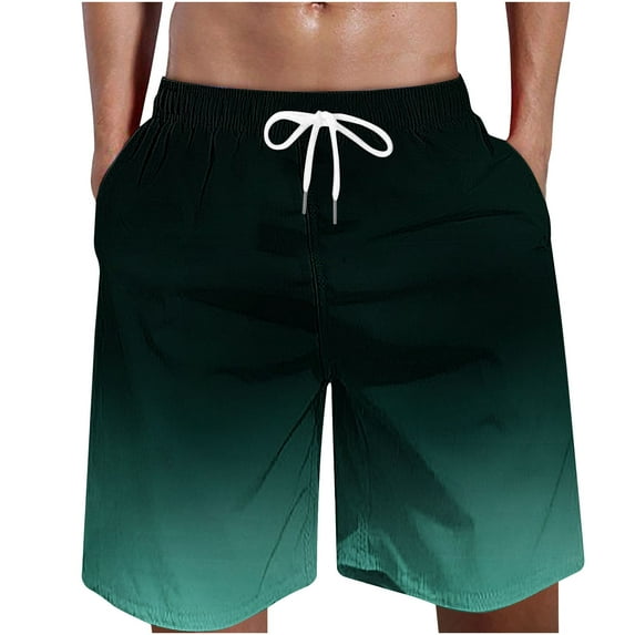 cllios Men Swim Trunks Short,Men's Swim Trunks Quick Dry Bathing Suit Gradient Swimming Board Shorts Summer Lightweight Beach Swimwear Army Green 4XL