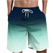cllios Men Swim Trunks Short,Men's Swim Trunks Quick Dry Bathing Suit Gradient Swimming Board Shorts Summer Lightweight Beach Swimwear Mint Green S