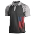 thumbnail image 1 of cllios Men's 4th of July Shirts Button Up Short Sleeve Golf T Shirts Distressed American Flag Graphic Tee Quick Dry Moisture Wicking Athletic Tshirts, 1 of 3