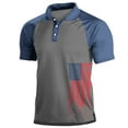 thumbnail image 1 of cllios Men's 4th of July Shirts Button Up Short Sleeve Golf T Shirts Distressed American Flag Graphic Tee Quick Dry Moisture Wicking Athletic Tshirts, 1 of 3