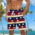 thumbnail image 1 of cllios Men's American Flag Swim Trunks USA 4th of July Patriotic Board Shorts Quick Dry 5 Inch Beach Shorts Stretch Waisted Drawstring Surfing Shorts Bathing Suits with Pockets, 1 of 5
