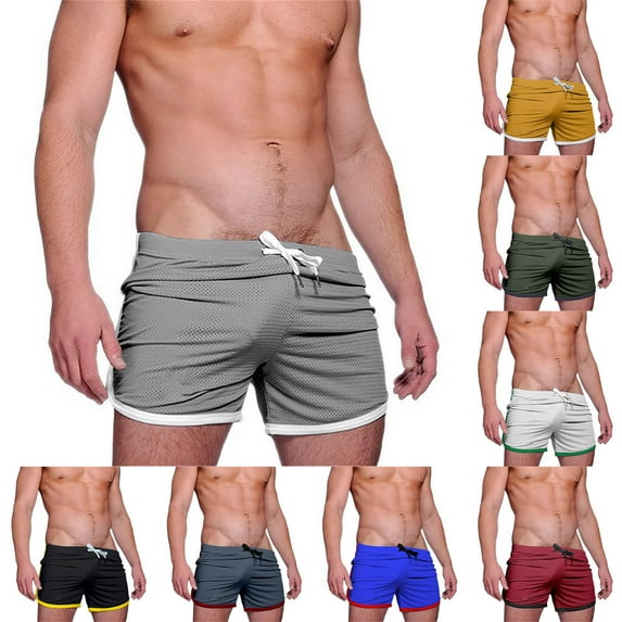 cllios Men's Athletic Running Shorts Quick Dry Mesh Workout Shorts Breathable Fitness Bodybuilding Shorts Casual Drawstring Elastic Waist Sports Shorts