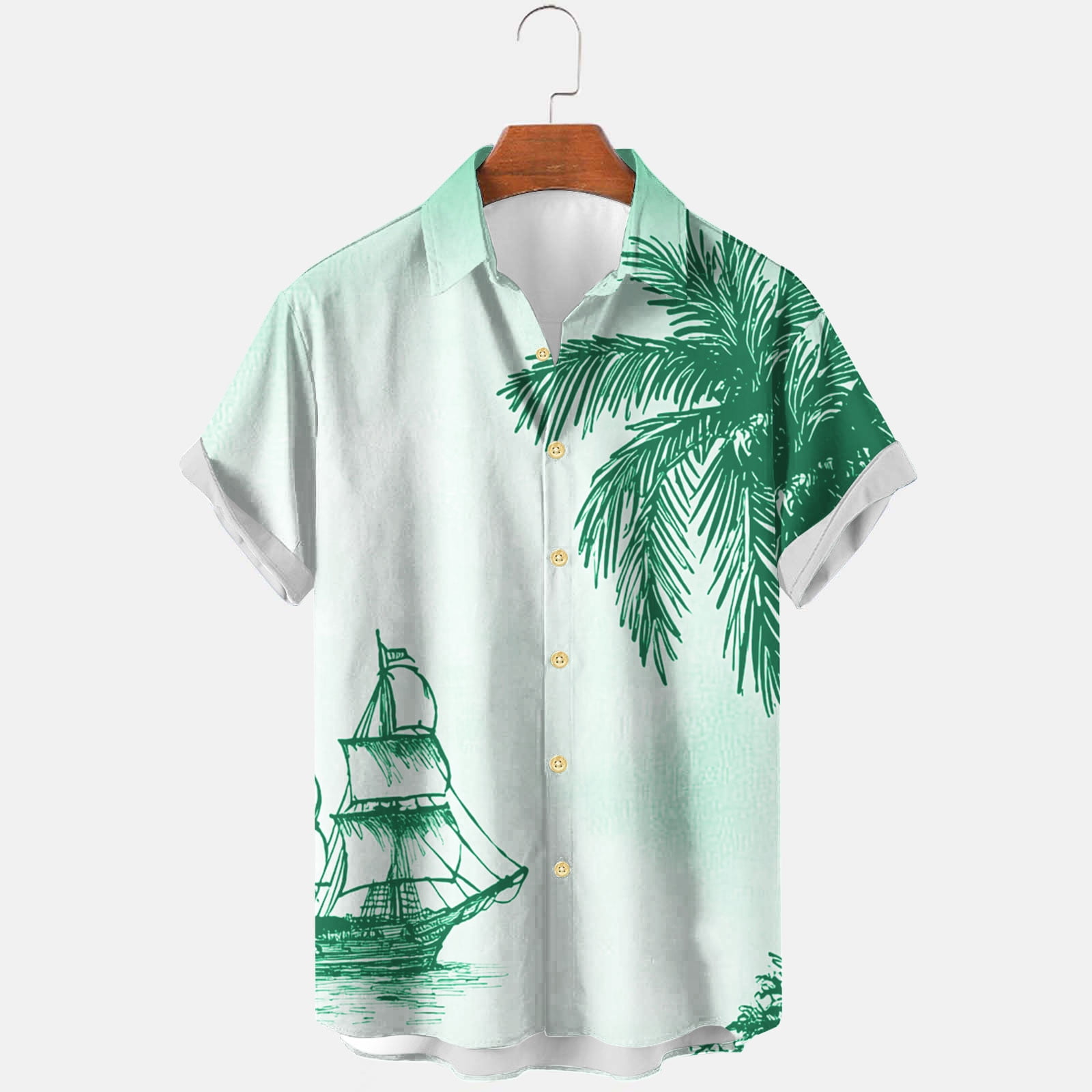 Summer Short-Sleeved Beach Shirt Men