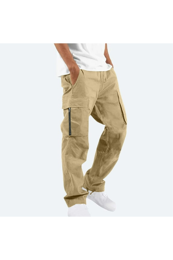 Men's Cargo Pants Big and Tall Athletic Pants Outdoor Work Trousers Running Jogger Cargo Pants Multi Pockets