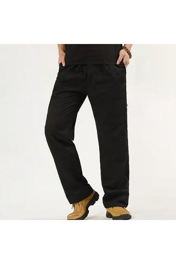 Men's Cargo Pants Big and Tall Relaxed Fit Tactical Cargo Work Pants Cotton Casual Straight Leg Trousers with Pockets Comfort Canvas Cargos