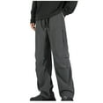 thumbnail image 1 of cllios Men's Cargo Pants Elastic Waist Zipper Pockets Work Pants Baggy Straight Leg Hiking Trousers Big and Tall Pants for Men, 1 of 3