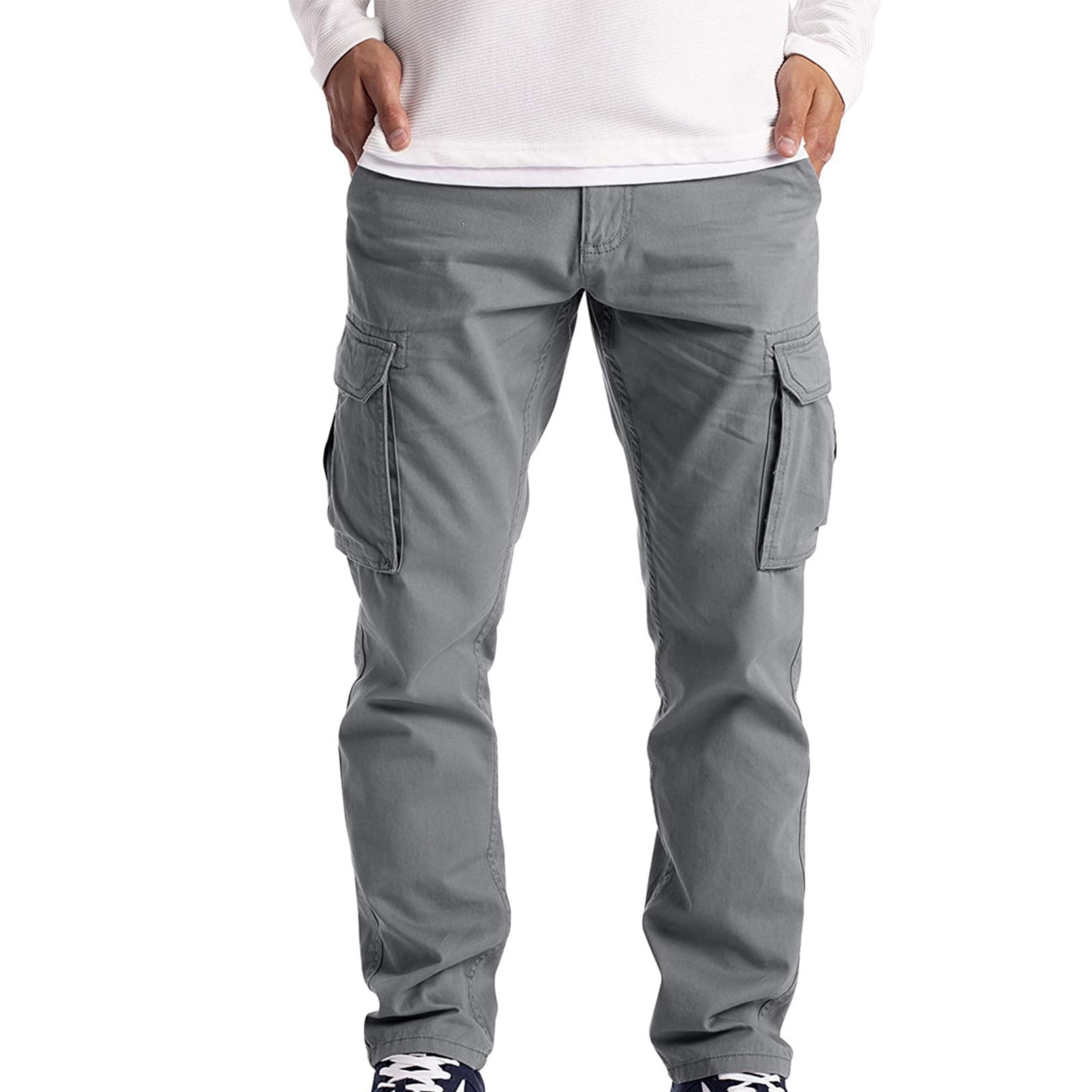 cllios Men's Cargo Pants Plus Size Multi Pockets Pants Outdoor Military ...