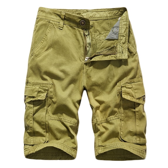 cllios Men's Cargo Shorts Cotton Ripstop Tactical Shorts Trendy Outdoor Cargo Work Shorts with Multi Pockets