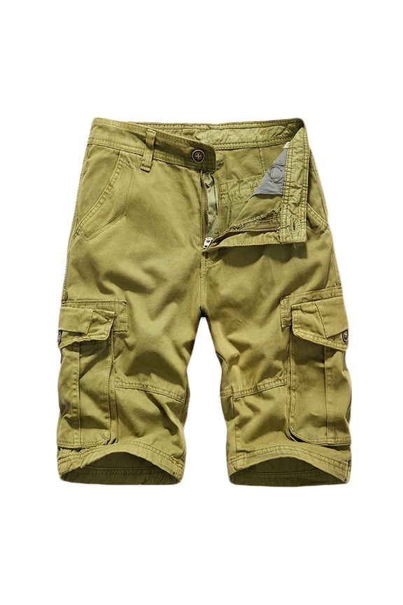 Men's Cargo Shorts Cotton Ripstop Tactical Shorts Trendy Outdoor Cargo Work Shorts with Multi Pockets