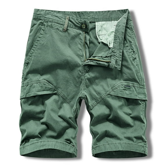 cllios Men's Cargo Shorts Outdoor Hiking Athletic Shorts Classic Workwear Cargo Shorts with Multi Pockets Mens Cargo Shorts Clearance Army Green,M