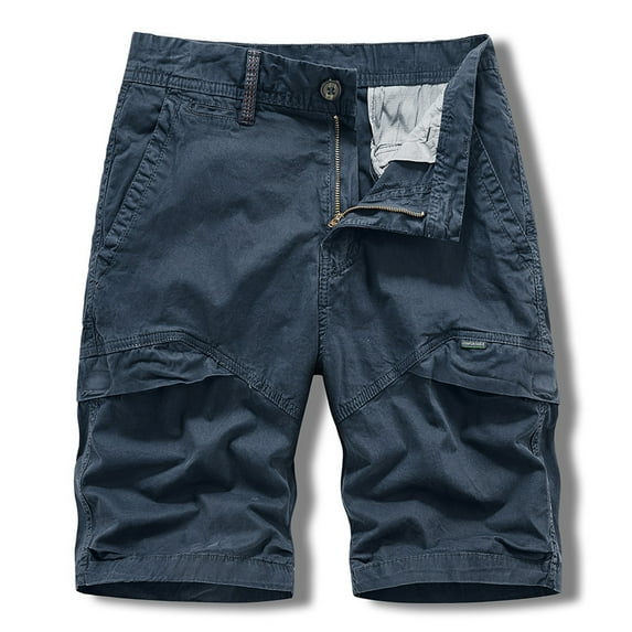cllios Men's Cargo Shorts Outdoor Hiking Athletic Shorts Classic Workwear Cargo Shorts with Multi Pockets Mens Cargo Shorts Blue,L