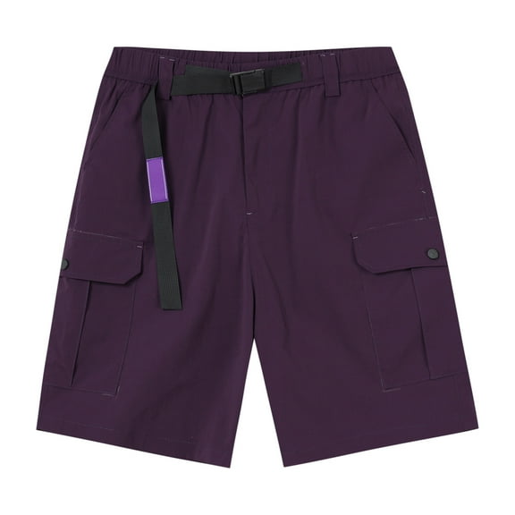 cllios Men's Cargo Shorts Summer Casual Work Shorts Comfortable Travel Cargo Shorts with Multi Pockets Fathers Day Gift Ideas Purple,XXL