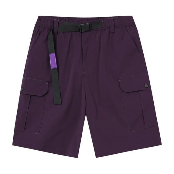 cllios Men's Cargo Shorts Summer Casual Work Shorts Comfortable Travel Cargo Shorts with Multi Pockets Fathers Day Gift Ideas Purple,XXXL