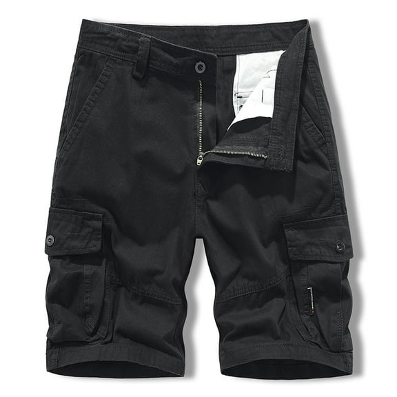 cllios Men's Cargo Shorts Summer Work Shorts Comfortable Athletic Shorts with Multi Pockets Fathers Day Gift Ideas Black,M