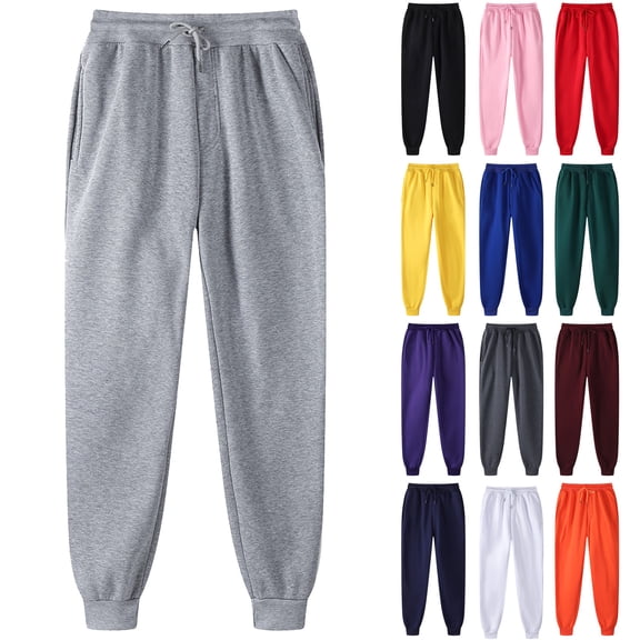 cllios Men's Casual Joggers Cotton Sweatpants Workout Athletic Pants with Pockets Drawstring Gym Running Pants