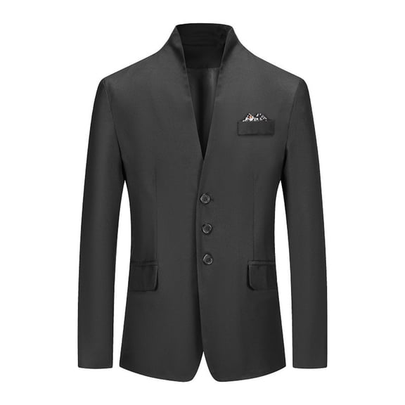 cllios Men's Classic Formal Blazer Slim Handsome Suit Jacket One Button Fashion Business Suit Blazer Jackets Sport Coat for Men Black L