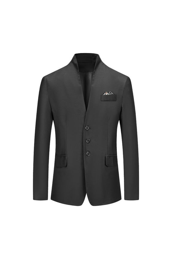 Men's Classic Formal Blazer Slim Handsome Suit Jacket One Button Fashion Business Suit Blazer Jackets Sport Coat for Men Black XXXL