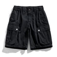 thumbnail image 1 of cllios Men's Cotton Cargo Shorts , Elastic Waist Drawstring Casual Straight Leg Shorts Outdoor Lightweight Work Shorts with Multi Pockets, 1 of 4