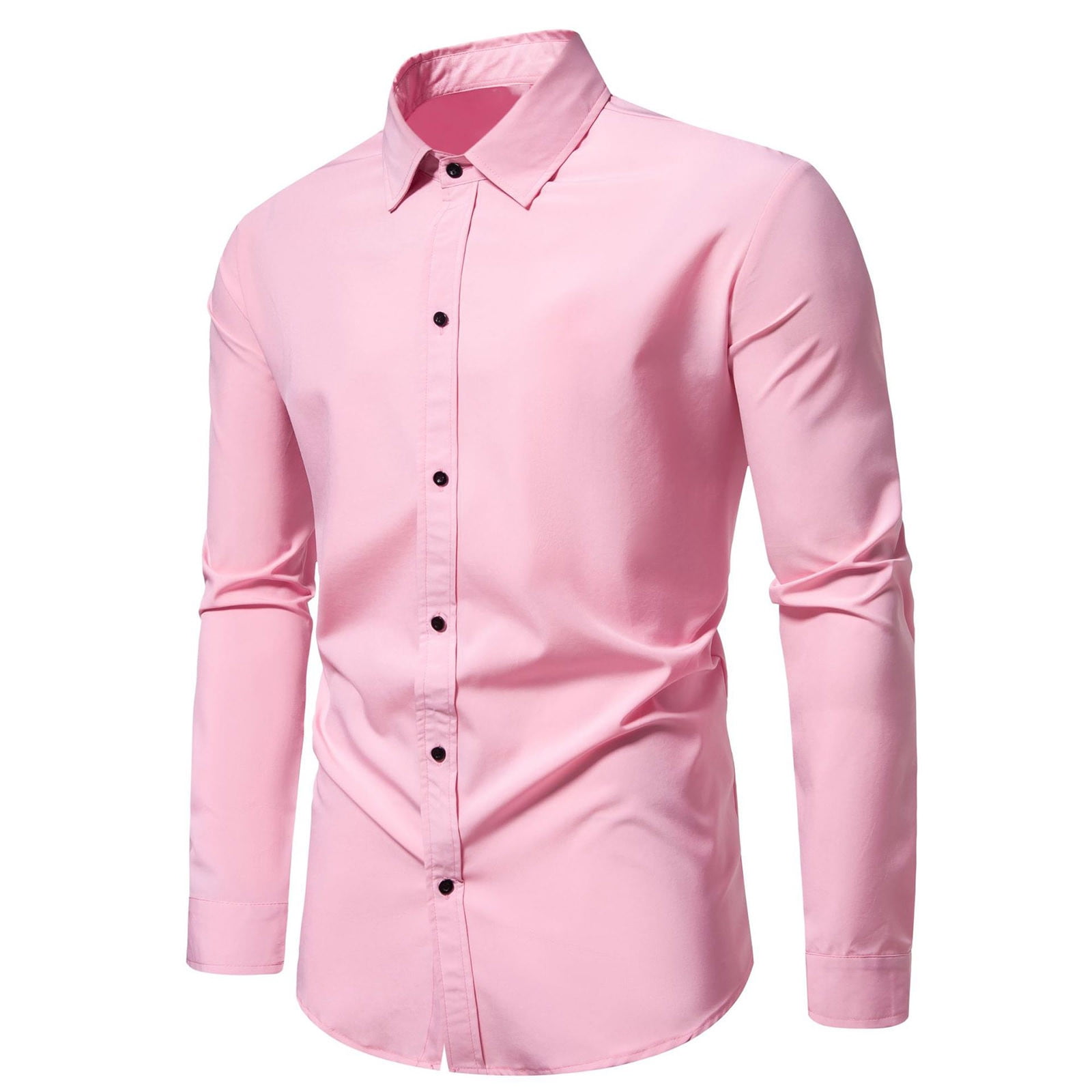 GIANZEN Men's Regular Fit Dress Shirt - Wrinkle-Free Long Sleeve, Solid Color, Business Casual