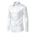 thumbnail image 1 of cllios Men's Dress Shirts Metallic Disco Shiny Sequin Shirt Slim Fit Long Sleeve Button Down Nightclub Party Shirts Christmas Shirt, 1 of 9