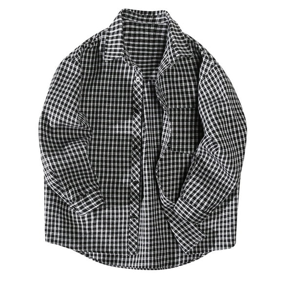 cllios Men's Flannel Shirts Plus Size Plaid Outerwear Streetwear Button Down Shirt Jacket Regular Fit Long Sleeve Cardigan Jacket