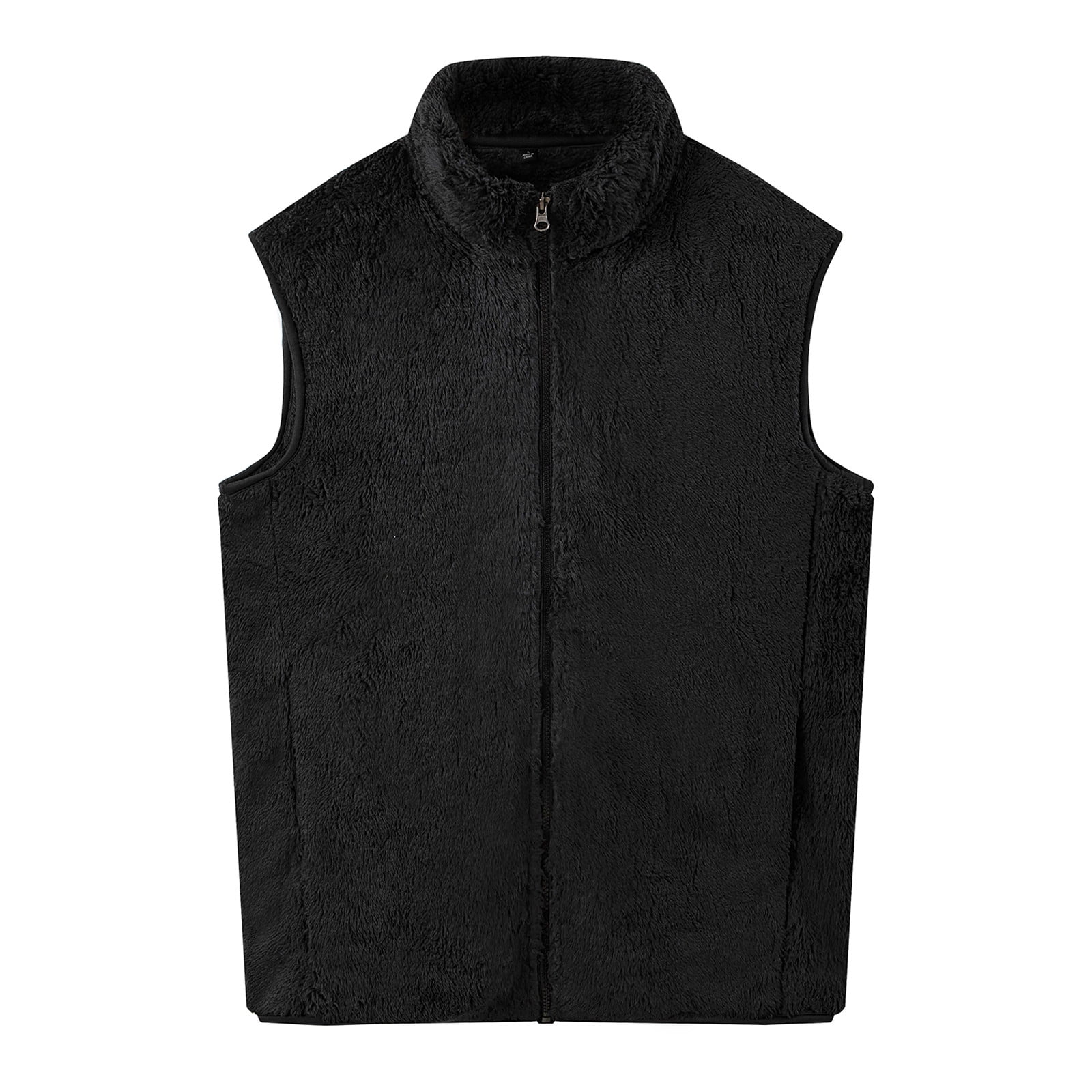 cllios Men's Full-Zip Lightweight Polar Fleece Vest Outerwear Winter Fleece Sleeveless Coats Warm Stand Collar Mountain Vest Windproof Sleeveless Jacket for Travel Hiking Fishing Running Golf