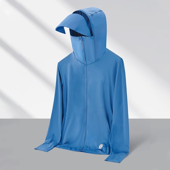 cllios Men's Full Zip UPF 50+ Light Jackets UV Protection Hoodie Rash Guard Hiking Fishing Shirts Cooling Long Sleeve Shirt Jackets with Pockets