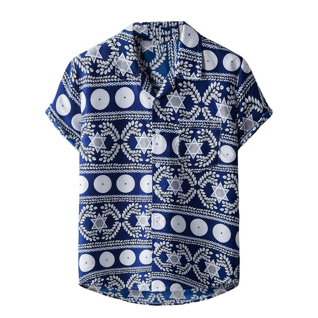 cllios Men's Hawaiian Shirts Funny Tropical Print Beach Shirts Holiday ...