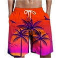 thumbnail image 1 of cllios Men's Hawaiian Shorts Drawstring Boarding Shorts with Pockets Palm Tree Printing Beach Shorts Lightweight Quick Dry 5 Inch Swim Trunks, 1 of 4