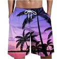 thumbnail image 1 of cllios Men's Hawaiian Shorts Drawstring Boarding Shorts with Pockets Palm Tree Printing Beach Shorts Lightweight Quick Dry 5 Inch Swim Trunks, 1 of 4