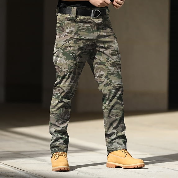 cllios Men's Hiking Cargo Pants Military Work Pants Waterproof Ripstop Outdoor Tactical Trousers Lightweight Work Cargo Pants with Multi Pockets