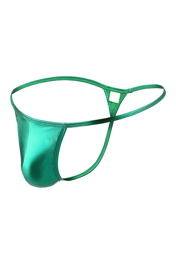 Men's Ice Silk Thongs Underwear Tagless Lingerie Bikini Underwear Low-rise Backless T-Back Man G String Thong