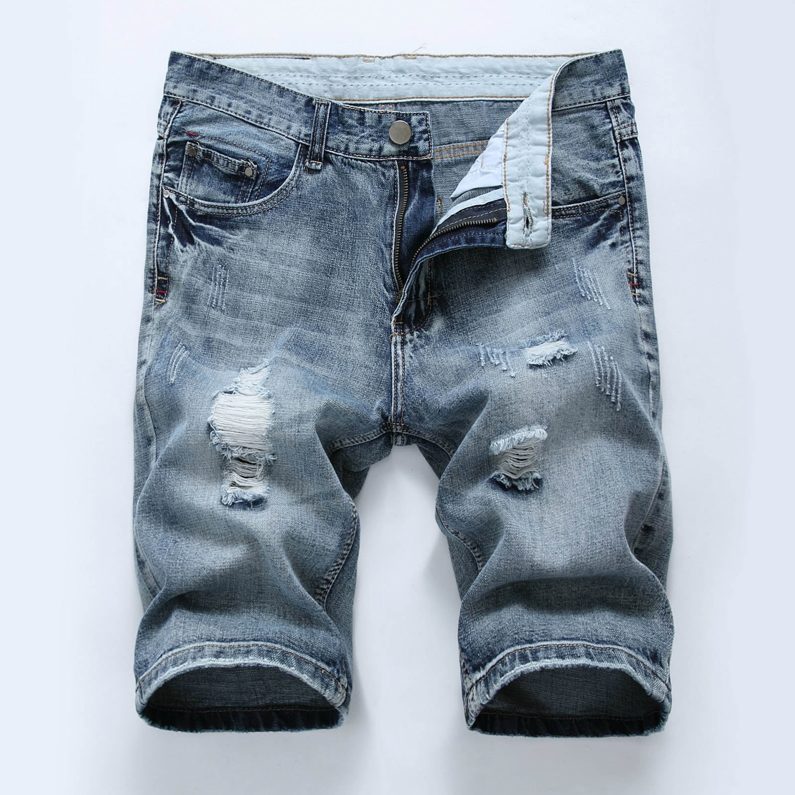 cllios Men's Jean Shorts Big and Tall Classic Fit Regular Ripped Denim ...