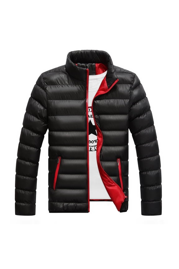 Men's Lightweight Packable Puffer Jacket Warm Winter Jacket for Men Down Alternative Puffy Coat Windproof Water Repellent Quilted Coat Zip Up Padded Coats Outerwear
