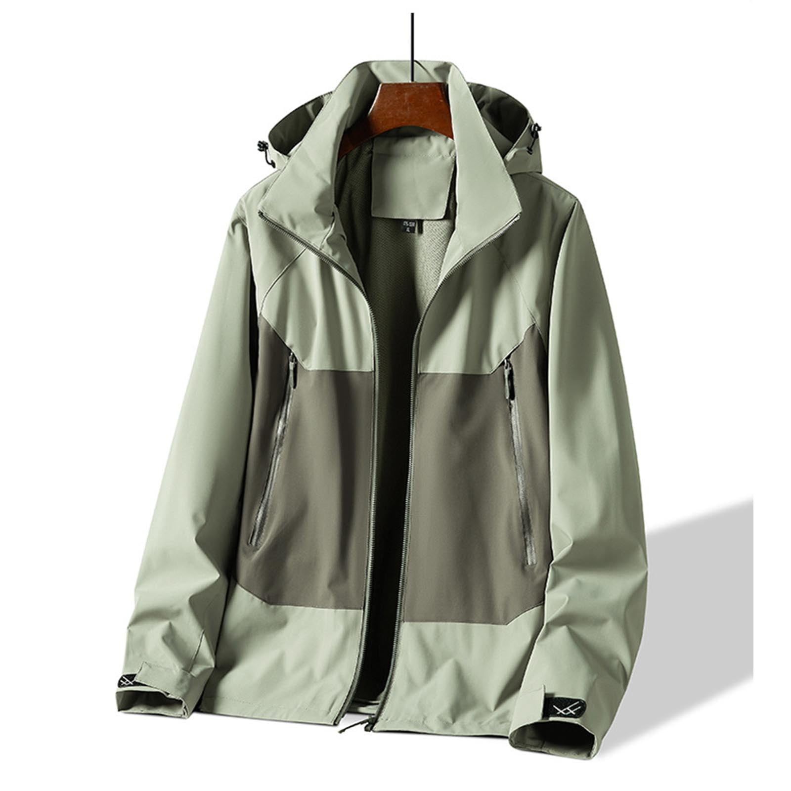 cllios Men's Lightweight Rain Jacket Removeable Hood Waterproof ...