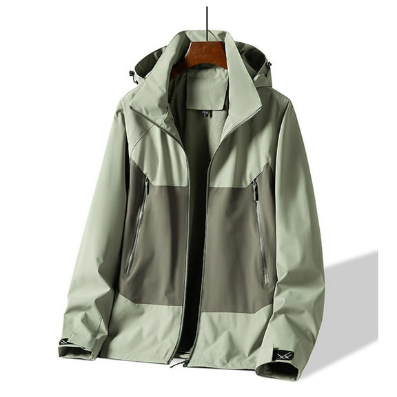 cllios Men's Lightweight Rain Jacket Removeable Hood Waterproof Windbreaker with Zipper Pockets Soft Shell Jackets Big and Tall Casual Jackets for Men