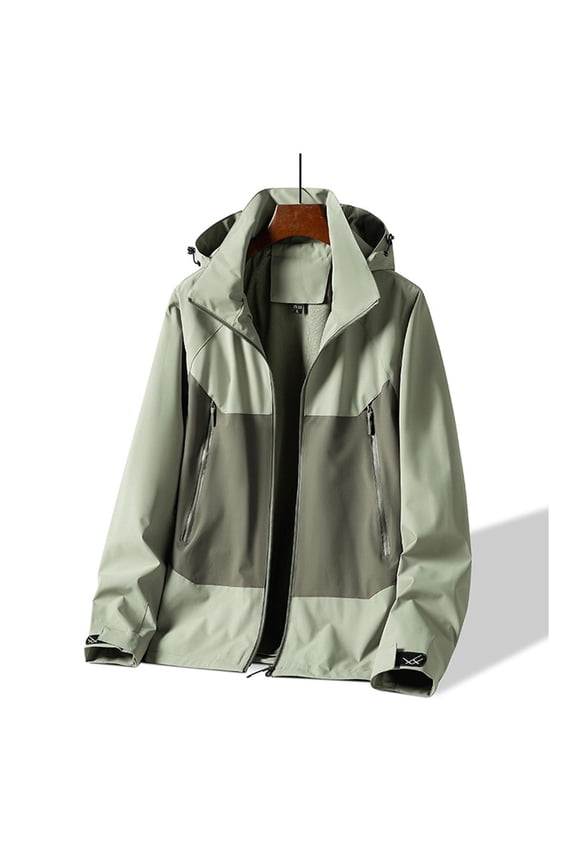 Men's Lightweight Rain Jacket Removeable Hood Waterproof Windbreaker with Zipper Pockets Soft Shell Jackets Big and Tall Casual Jackets for Men