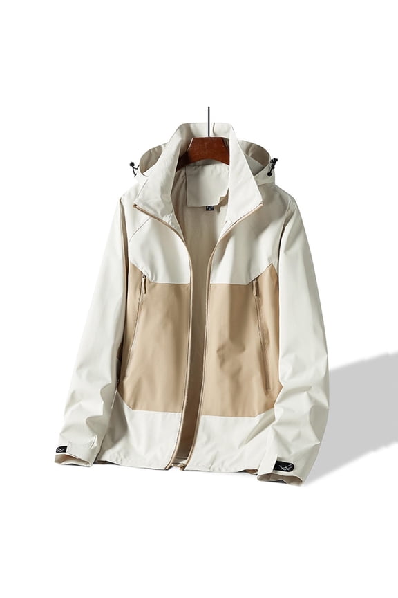 Men's Lightweight Rain Jacket Removeable Hood Waterproof Windbreaker with Zipper Pockets Soft Shell Jackets Big and Tall Casual Jackets for Men
